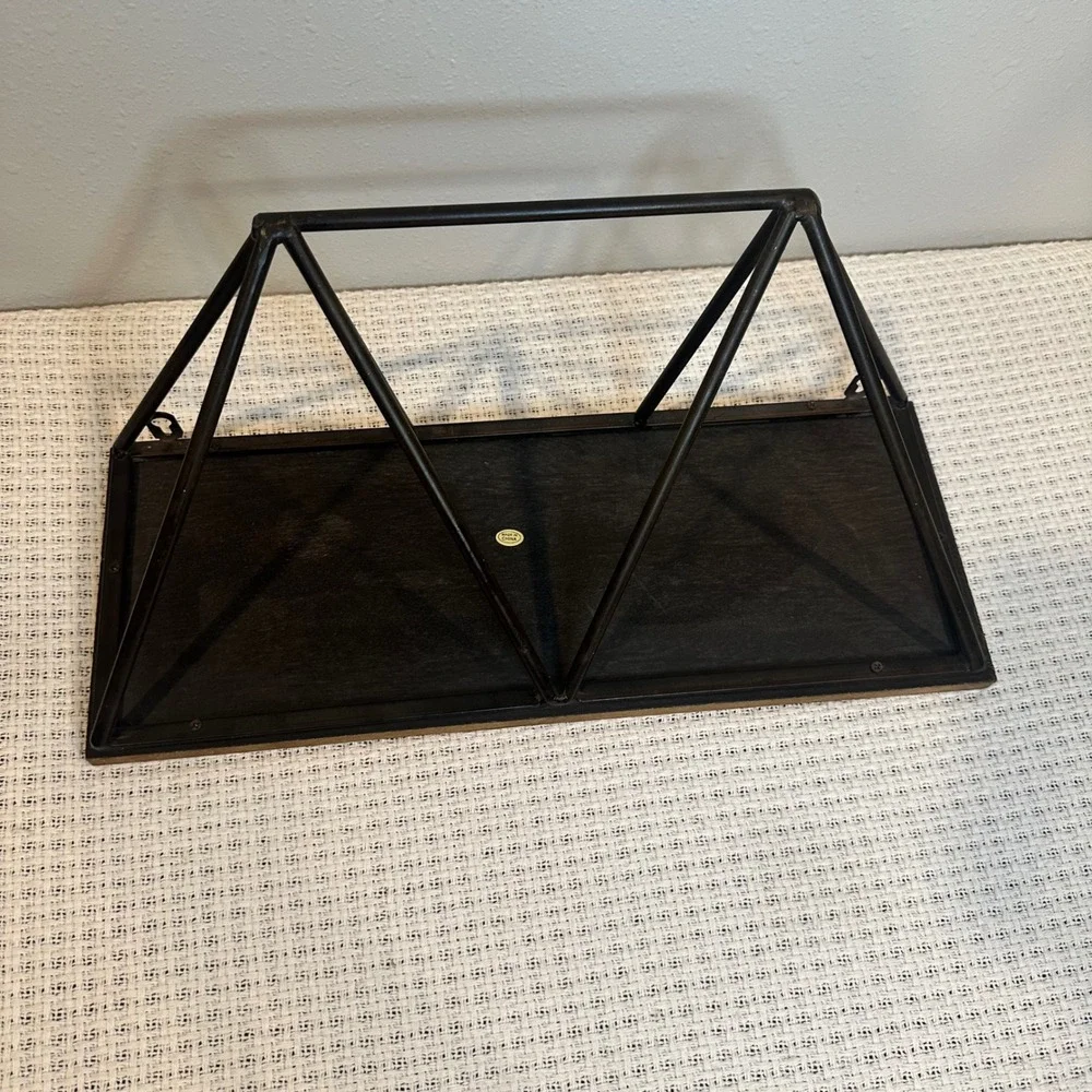 Floating Wall Shelf Home 18in Brown Black Geometric‎ Industrial Modern Decor